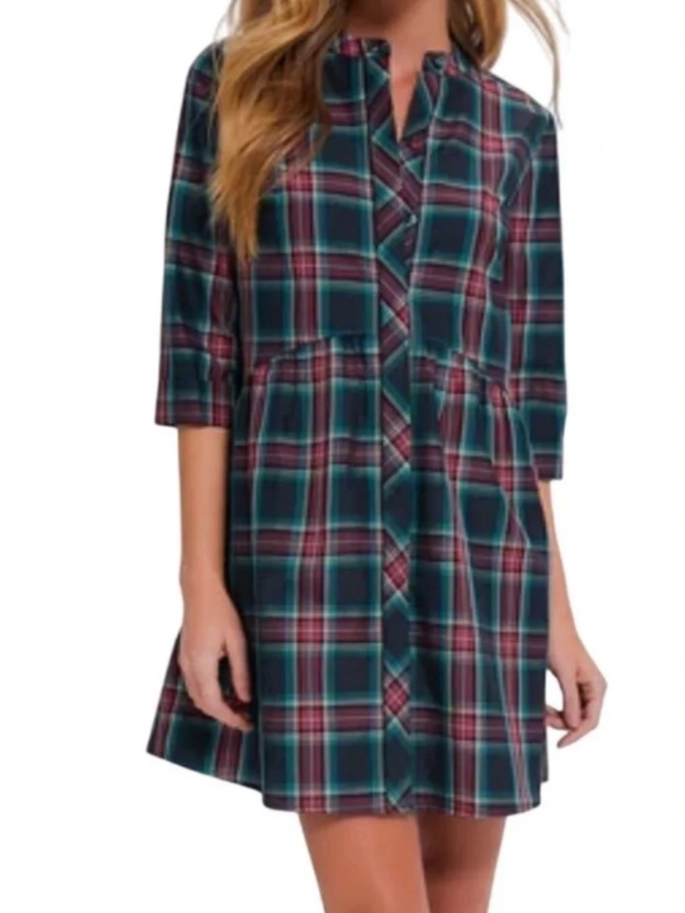 Tuckernuck Highland Plaid Royal Shirt Dress